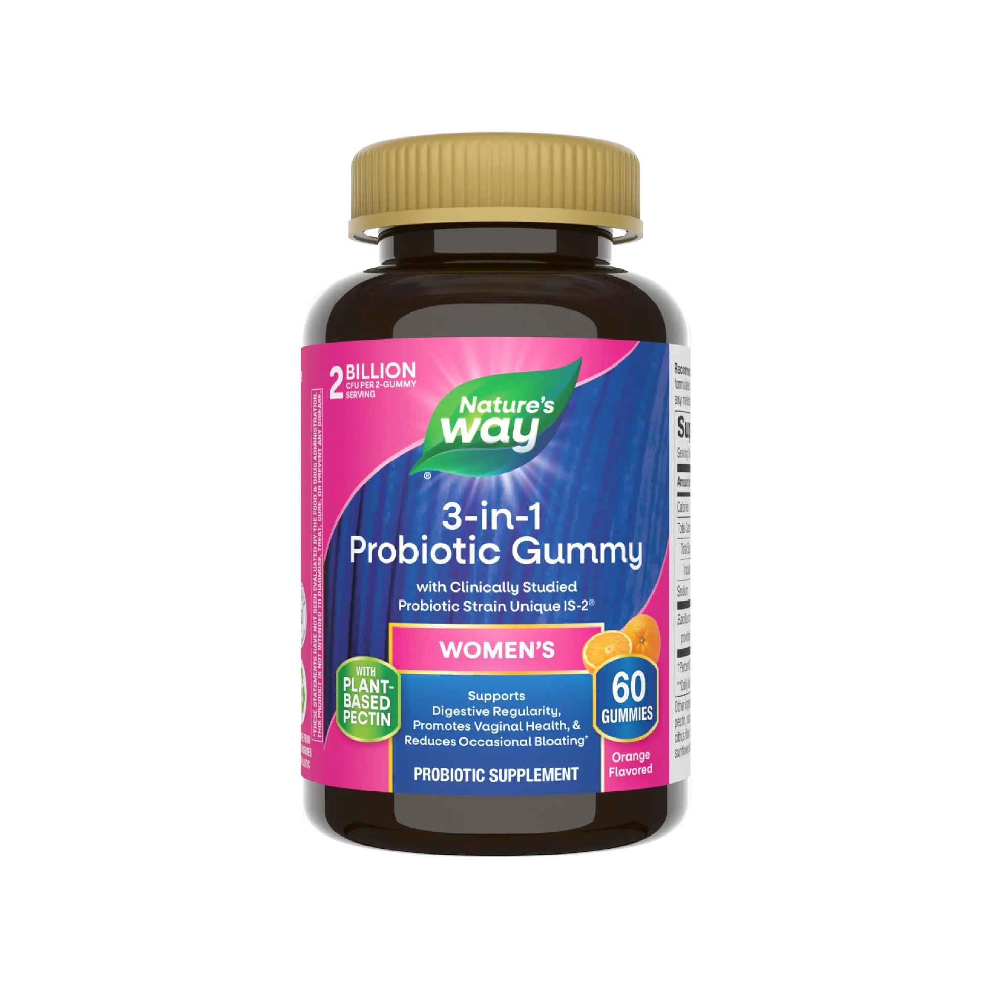 Nature’s Way 3-in-1 Women’s Probiotic Gummies, Reduces Occasional Bloating*, Supports Digestive & Vaginal Health*, Clinically Studied Probiotic Strain, Gluten Free, Orange Flavored, 60 Gummies Nature's WayBuy Supplements Australia