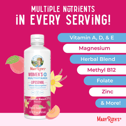 MaryRuth’s Multivitamin Liposomal for Women 40+ | Womens Multivitamin Liposomal | Immune Support Supplement | Menopause Supplement | Methylated Multivitamin | Vegan | Sugar Free | Non-GMO |15.22 Fl Oz MARYRUTH'SBuy Supplements Australia