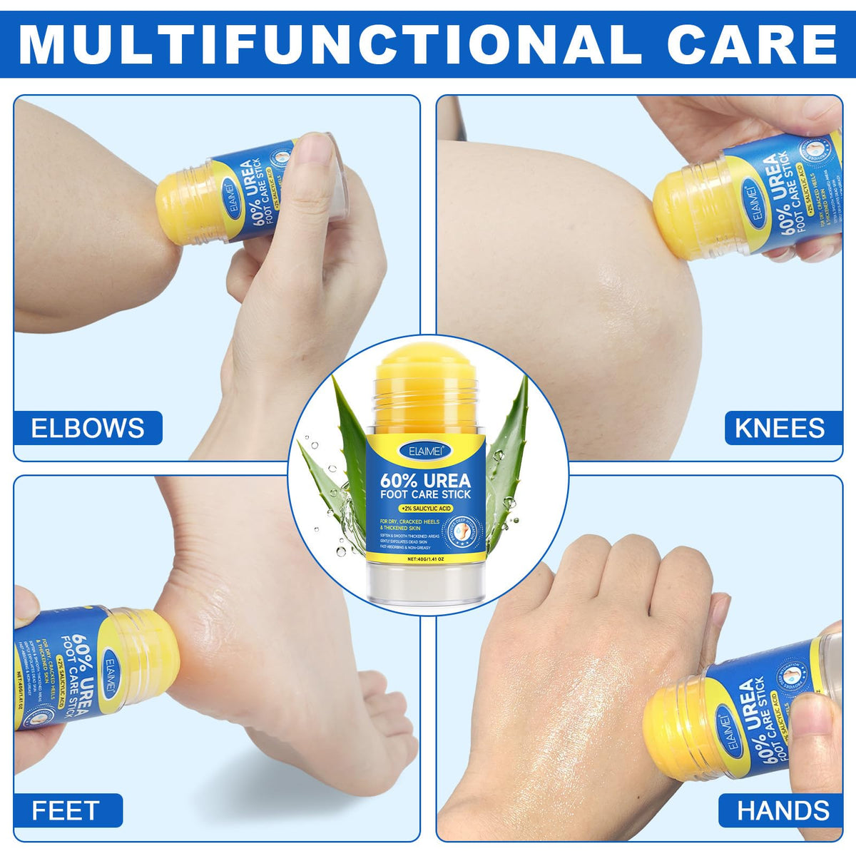 Loobexery 2 Pcs 60% Urea with 2% Salicylic Acid Foot Care Stick, Urea Foot Cream for Cracked Feet, Repairs Dry Rough Heels Fast, Foot Lotion Moisturizer for Dead Skin, Hydrating Heel Balm Loobexery buy supplements Au