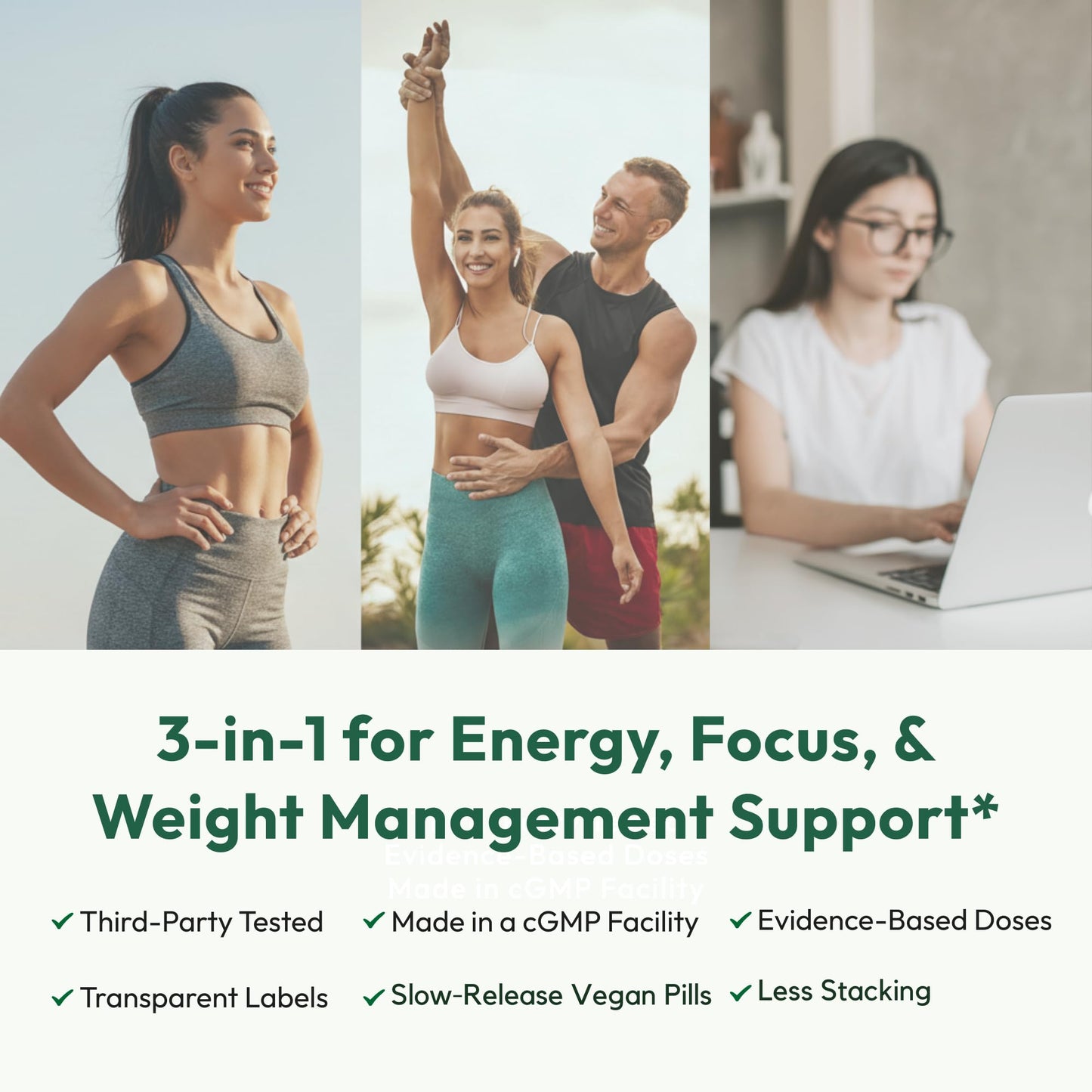 Daily Boost for Women & Men 3-in-1 Metabolism, Focus & Steady Energy Support | 7-Keto DHEA, Green Tea Caffeine, CoQ10 & Ginseng | 90 Capsules Mida Health buy supplements Au