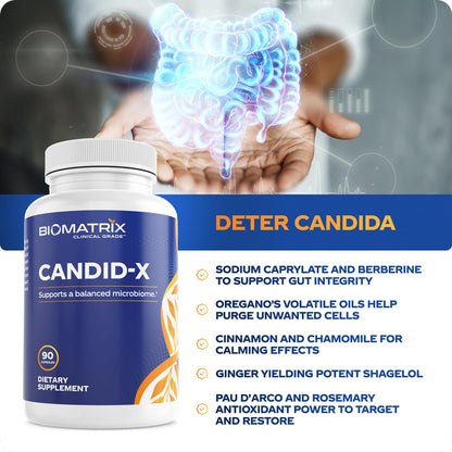BioMatrix Candid-X Gut Cleanse with Berberine, Oregano, Sodium Caprylate, Chamomile, Ginger BioMatrixBuy Supplements Australia