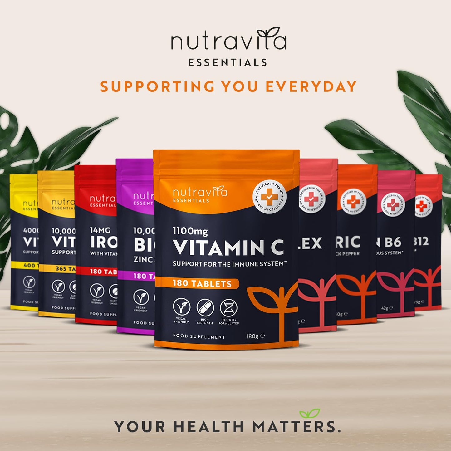 Vitamin C Tablets 1100mg – 180 Premium Vegan and Vegetarian Tablets – 3 Month Supply NutravitaBuy Supplements Australia