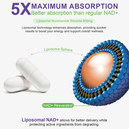 XINSZLIN NAD Supplement, NAD+ Nicotinamide Riboside Resveratrol 900mg, Dietary Supplement for Healthy Cellular Function, NAD+ Fuels Cellular Defense and Cctivates Anti-Aging Genes 80 Capsules XINSZLINBuy Supplements Australia