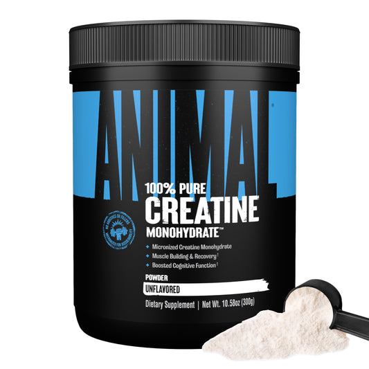 Animal Creatine Monohydrate Powder – Micronized Creatine for Women and Men, Supports Muscle Growth, Strength, Endurance, Recovery and ATP Production, Gym & Workout Supplements - Unflavored, 300g AnimalBuy Supplements Australia
