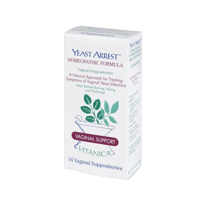 Vitanica Yeast Arrest, Homeopathic Vaginal Suppositories, for Yeast Infection Symptoms, Relieves Burning, Itching & Discharge, with Boric Acid, Tea Tree Oil & Probiotics, Vegan (Pro Logo, 14ct) VitanicaBuy Supplements Australia
