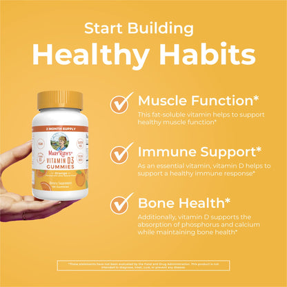 MaryRuth Organics Vitamin D3 Gummies | 2 Month Supply | Adults & Kids Vitamin D Gummy | Immune Support Supplement | VIT D3 1000IU for Bone Health&Muscle Function | Vegan | Non-GMO | Gluten Free | 60 MARYRUTH'SBuy Supplements Australia