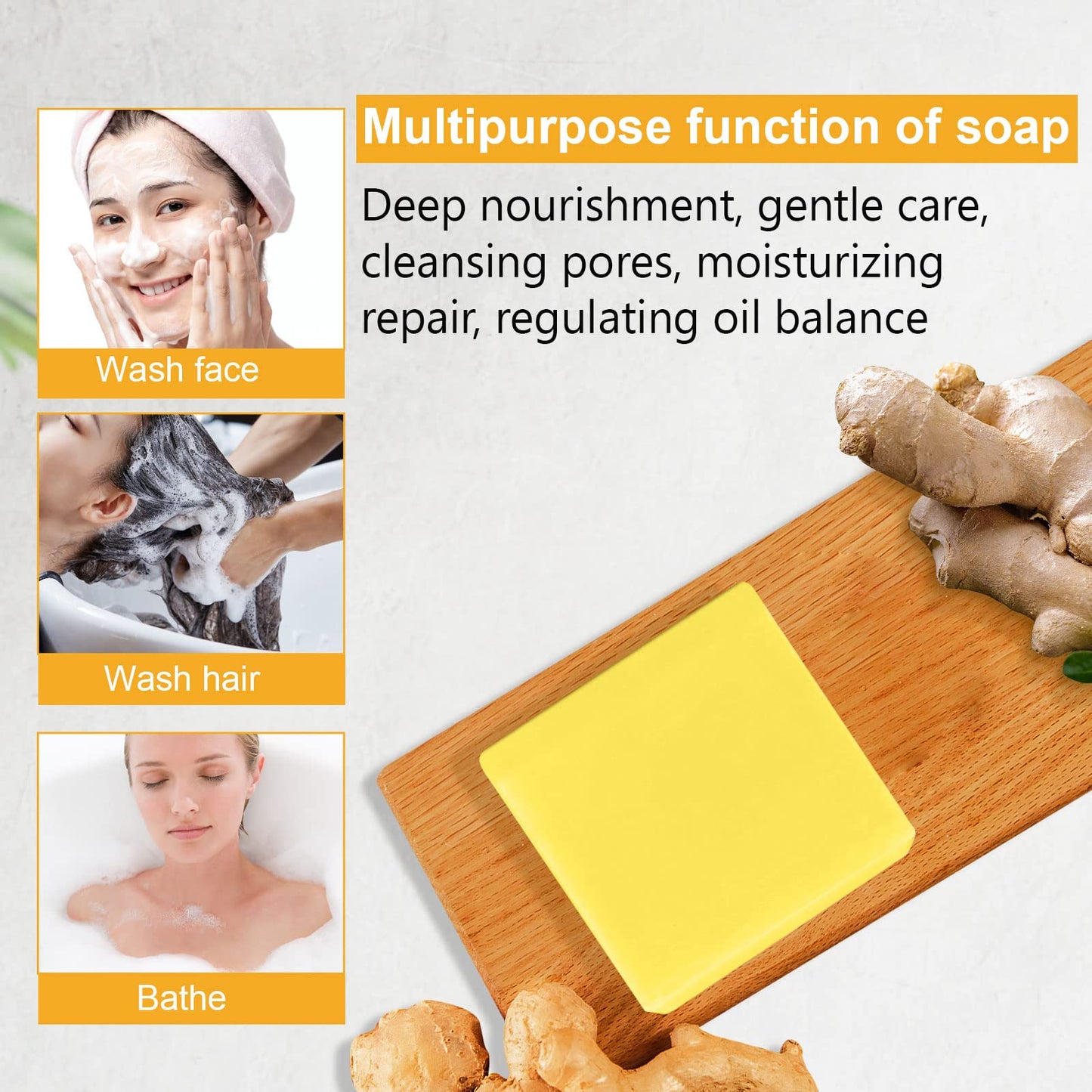 Organic Ginger Soap, Moisturizing Bath Soap, Slimming Ginger Soap, Deep Clean Effectively MoulisBuy Supplements Australia