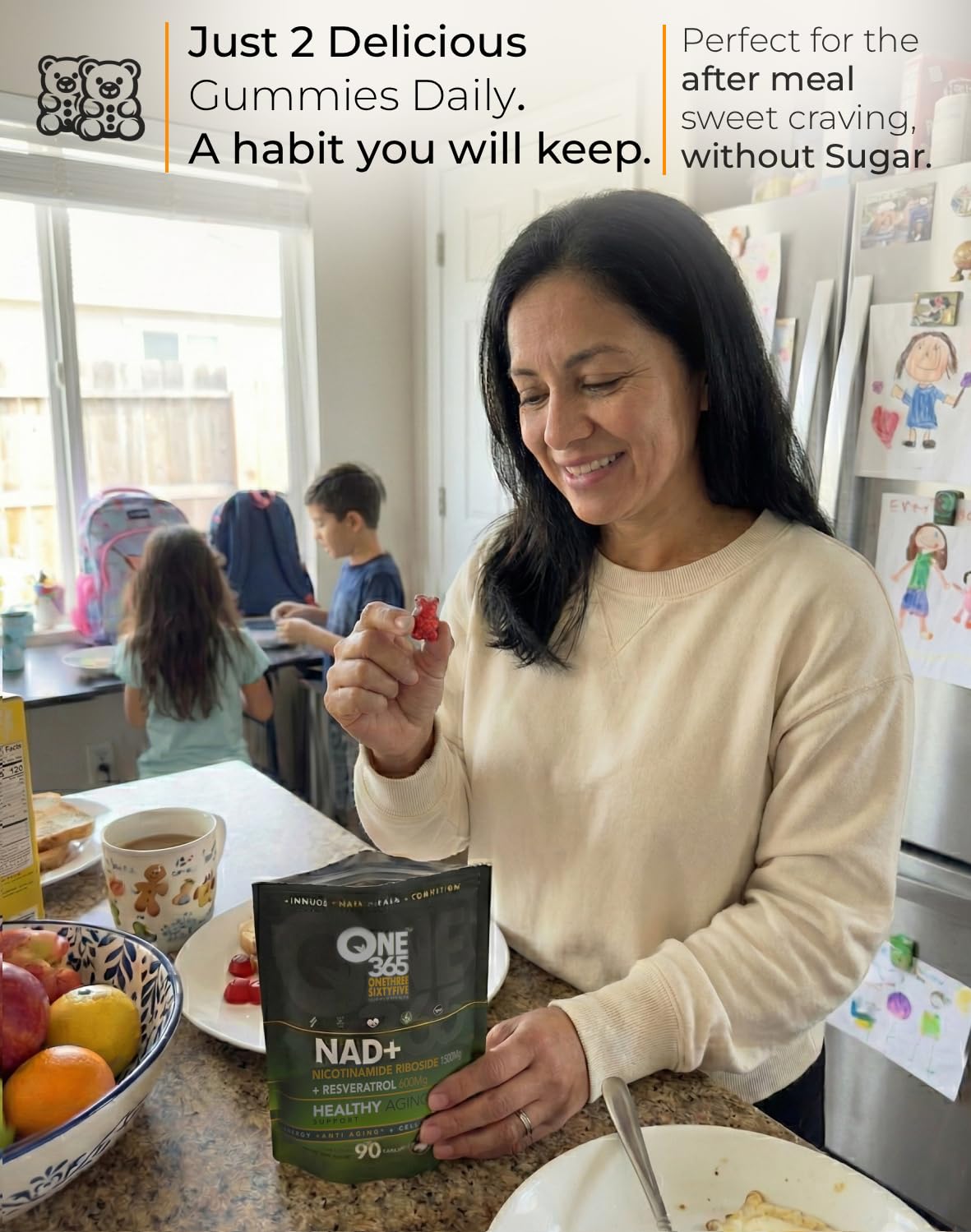 ONE 365 NAD+ Supplement Gummies Nicotinamide Riboside Resveratrol Cellular Energy Healthy Aging Support Antioxidant NAD Plus Booster for Women and Men Vegan Non GMO 1500mg Gummy Vitamins ONE 365Buy Supplements Australia
