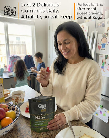 ONE 365 NAD+ Supplement Gummies Nicotinamide Riboside Resveratrol Cellular Energy Healthy Aging Support Antioxidant NAD Plus Booster for Women and Men Vegan Non GMO 1500mg Gummy Vitamins ONE 365Buy Supplements Australia