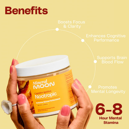 Mineral Moon Premium Cognitive Ignition Nootropic Powder - Brain Supplements For Memory & Focus - Sage Extract, B Vitamins,Cognizine Citicoline& nooLVL - Supports Mental Clarity - No Caffeine or Sugar Mineral MoonBuy Supplements Australia