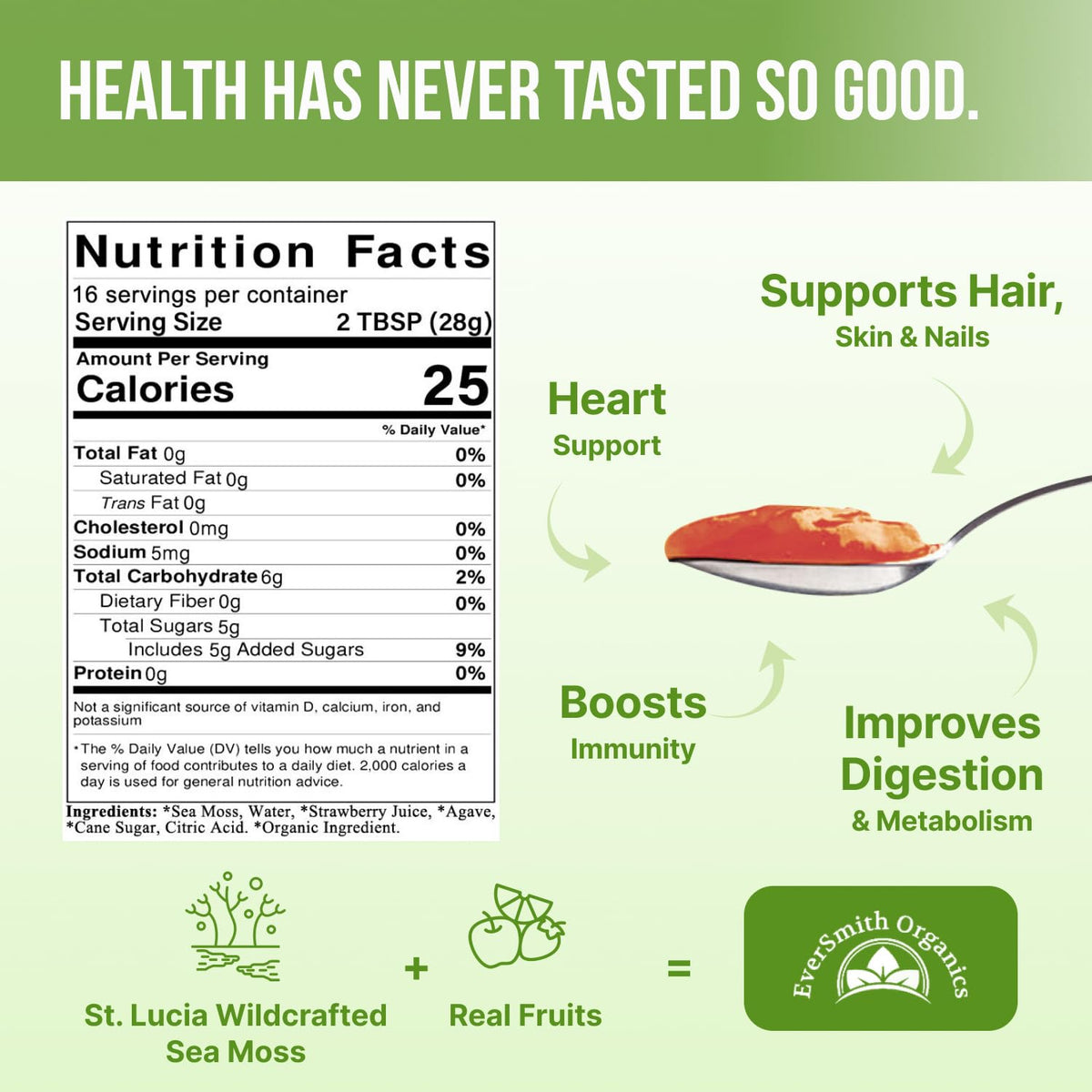 EverSmith Organics - Wildcrafted Irish Sea Moss Gel | Made in USA | Rich in Vitamins EverSmith OrganicsBuy Supplements Australia