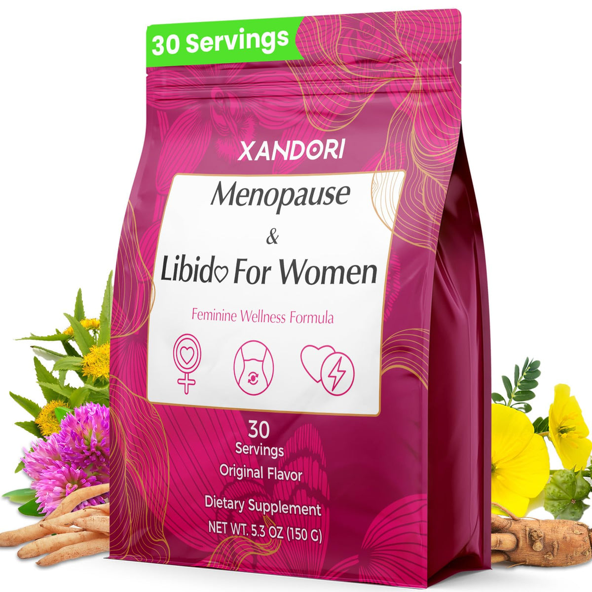 Menopause Supplements for Women, 10-in-1 Hormone Balance for Women, with Red Clover, Korean Ginseng, Shatavari - Menopause & Libisoothe Powder for Desire, Hot Flashes, Night Sweats & Mood - 5.3 Oz XandoriBuy Supplements Australia