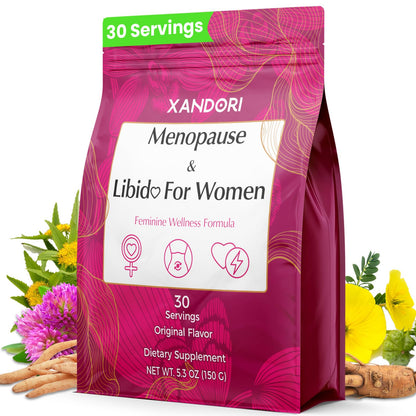 Menopause Supplements for Women, 10-in-1 Hormone Balance for Women, with Red Clover, Korean Ginseng, Shatavari - Menopause & Libisoothe Powder for Desire, Hot Flashes, Night Sweats & Mood - 5.3 Oz XandoriBuy Supplements Australia