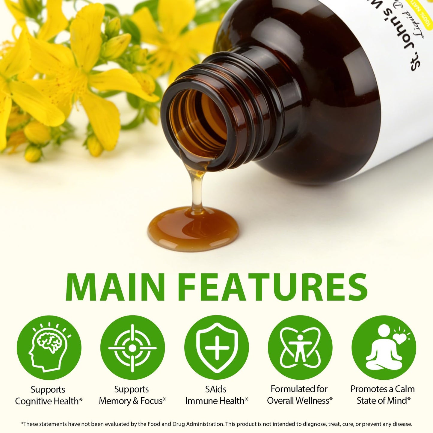 YEMFGQOE St Johns Wort Tincture | Mood Support | Alcohol Free Liquid Extract Drops | Hypericum Perforatum | Vegan, Non-GMO, Gluten Free | 2 fl oz YEMFGQOE buy supplements Au