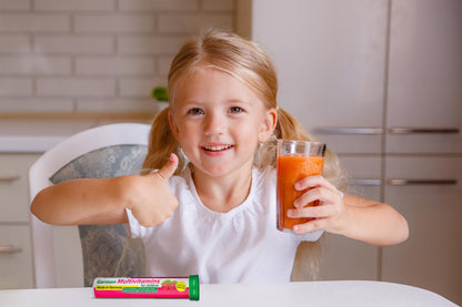 T&D German Multivitamin for Children 60 Drink Effervescent Tablets - Sweet Raspberry Flavour, Sugar Free, Vegan - Vitamin C, E, B1, B2, B6, B12 T&DBuy Supplements Australia