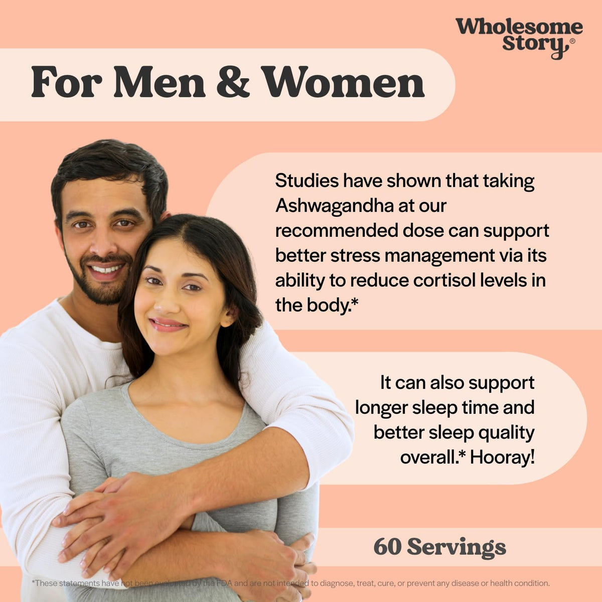Vegan KSM 66 Ashwagandha Capsules| High Potency 5% Withanolides | Ashwagandha Root Extract Supplements | Ashwagandha 300mg | Stress Management & Well Being Support | 60 Ashwaganda Pills Wholesome StoryBuy Supplements Australia