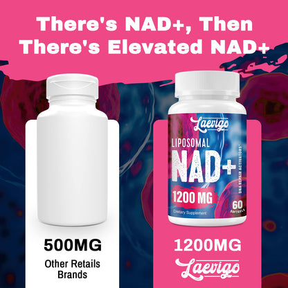 Laevigo Liposomal NAD+ Supplement 1200mg High Absorption, Cellular Energy & Mitochondrial Support, NAD Plus for Longevity & Vitality, Anti-Aging Formula, 60 Softgels LaevigoBuy Supplements Australia