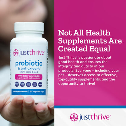 Just Thrive Probiotic & Antioxidant Supplement - 100% Spore-Based Digestive and Immune Support - Gluten Free, 30 Caps Just Thrive canada supplements