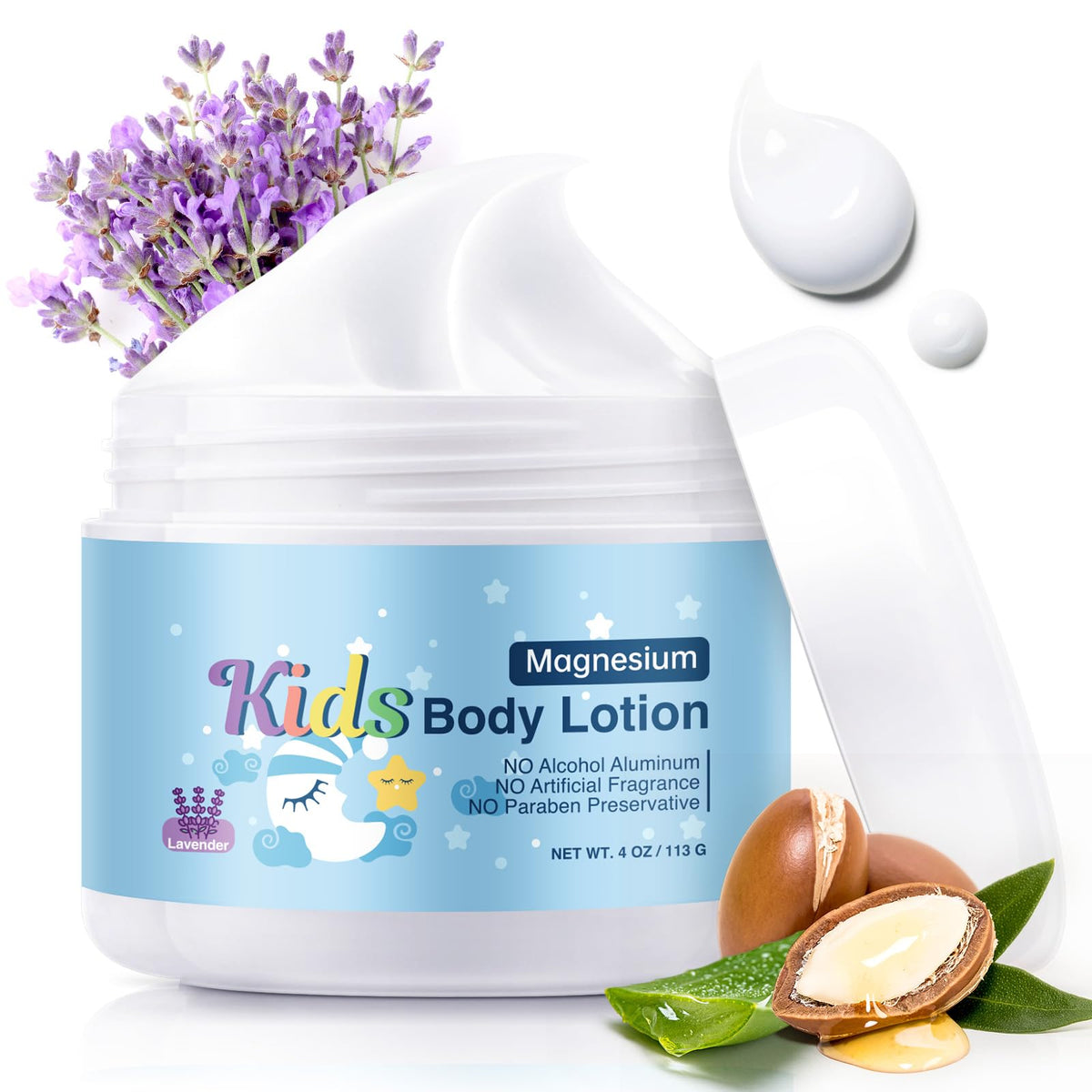 RodPere Magnesium Lotion for Kids & Babies, Bedtime Magnesium Cream for Sleep, Leg Cramps, Lavender Calming Magnesium Oil Lotion for Bone & Muscle Relaxation, Apply to Feet, Legs, Body, 4 OZ. RodPereBuy Supplements Australia