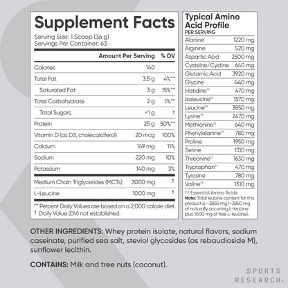 Sports Research Whey Protein Isolate - Sports Nutrition Protein Powder 25g per Serving - 5lb Bag Whey Protein - Vanilla Flavor - Bulk Protein Powder, 56 Servings Sports Research buy supplements Au