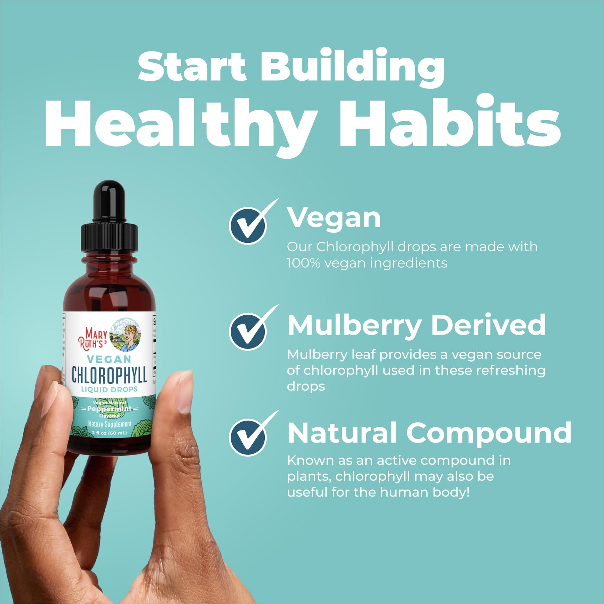 MaryRuth's Chlorophyll Liquid Drops | Clean Label Project Certified® | Vegan | Non-Diluted Liquid Chlorophyll| Mulberry Derived Supplement for Ages 14+ | Non-GMO | Delicious Minty Flavor | 2 Fl Oz MARYRUTH'SBuy Supplements Australia