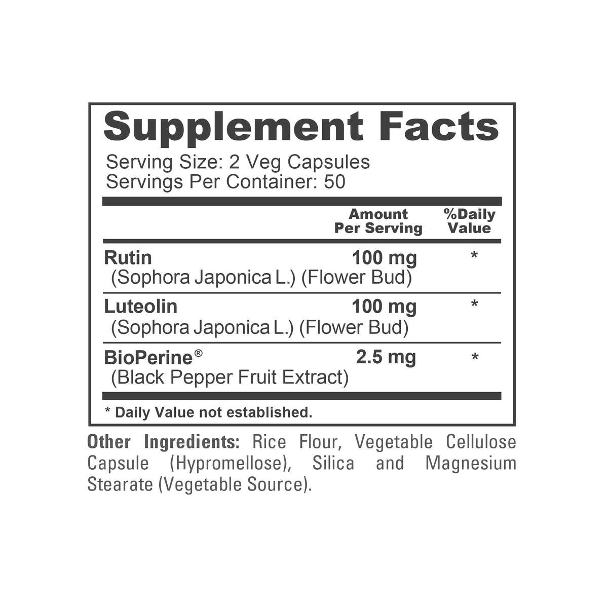 NusaPure Luteolin Complex with Rutin 200 mg | 100 Capsules | Vegetarian, Non-GMO & Vegan Flavonoid Formula NusaPureBuy Supplements Australia
