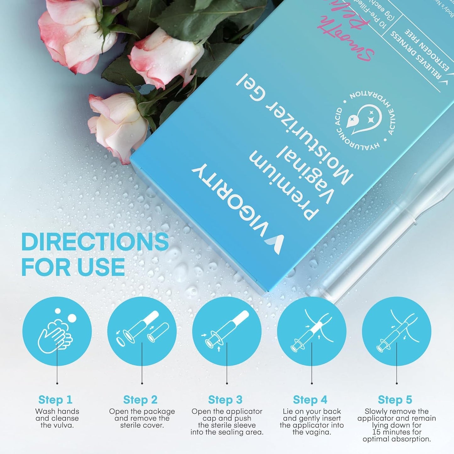 Vigority Vaginal Moisturizer Gel: Long Lasting Relief for Vaginal Dryness, Irritation & Intimate Discomfort with Hyaluronic Acid & Vitamin E – Hormone-Free Feminine Care – 10 Pre-Filled Applicators VigorityBuy Supplements Australia