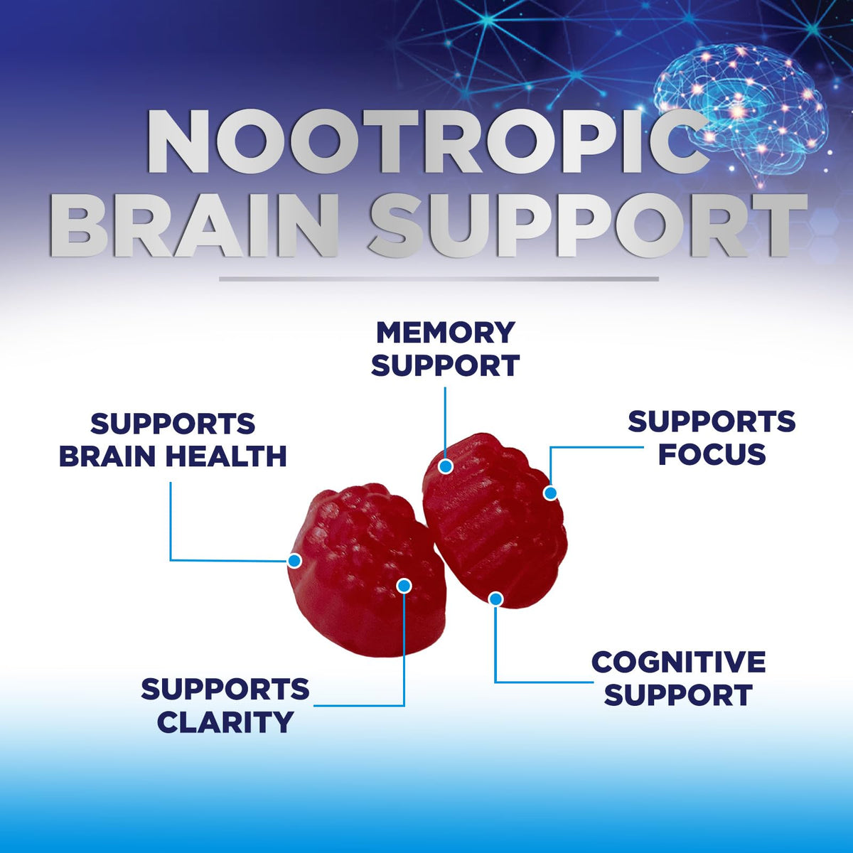 Brain Supplements for Memory & Focus Gummies - Brain Health Clarity with B6 B12 & Phosphatidylserine - Natural Nootropics Cognitive Concentration & Alertness Support Vitamins - 60 Vegan Gummies Nature's NutritionBuy Supplements Australia