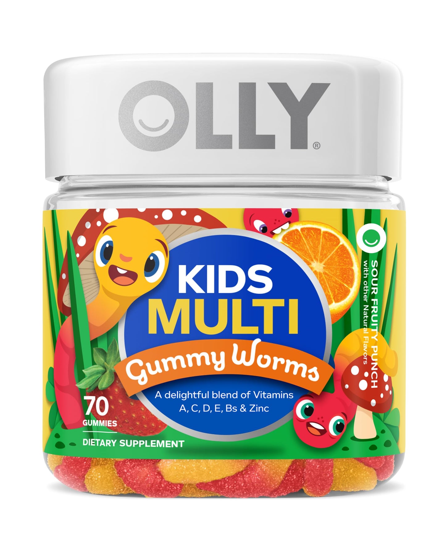 OLLY Kids Immunity Gummy, Immune Support, Wellmune, Elderberry, Vitamin C, Zinc & Kids Multivitamin Gummy Worms, Overall Health and Immune Support, Vitamins and Minerals A, C, D OLLYBuy Supplements Australia