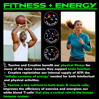 Vegan Brain & Body Boost: The Cherry On Top of A Plant-Based Lifestyle | Working Intelligence | Anti-Aging | Physical Fitness | Vegan Amino Acids - Creatine, Taurine & Beta Alanine | 40 Servings/300g Vegan Brain FoodBuy Supplements Australia