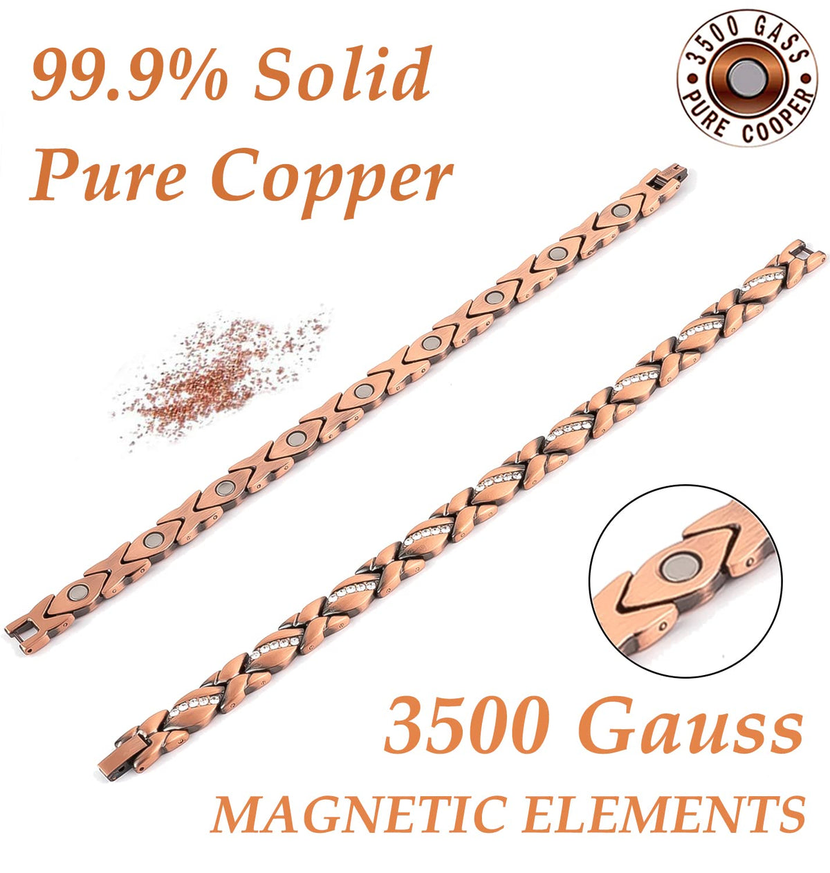 Vicmag Copper Bracelet for Women 99.9% Solid Pure Copper Valentine's Day Gift for Her with Adjustment Tool VicmagBuy Supplements Australia