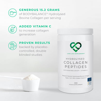 BODYBALANCE® Collagen Powder by LLS - Hydrolysed Bovine Collagen Peptides Types 1 & 3 with Vitamin C - Joint, Ligament LOVE LIFE SUPPLEMENTSBuy Supplements Australia