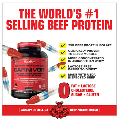 MuscleMeds CARNIVOR Beef Protein Isolate Powder, Muscle Building, Recovery, Lactose MuscleMedsBuy Supplements Australia