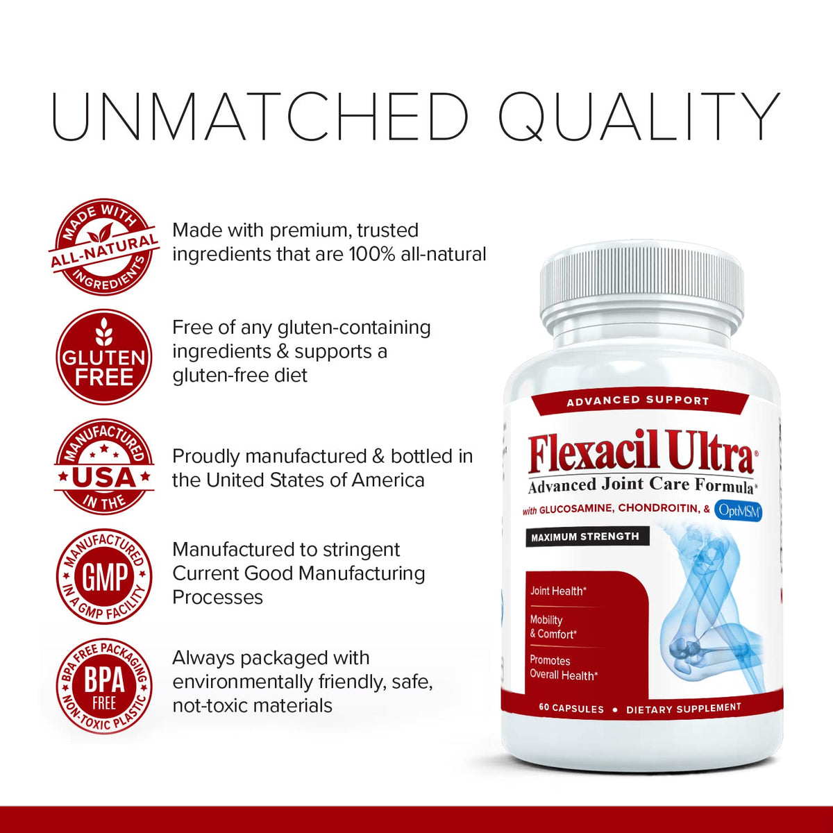 Flexacil Ultra (3 Bottles) Maximum Strength Joint Health & Support Supplement | Glucosami Flexacil UltraBuy Supplements Australia