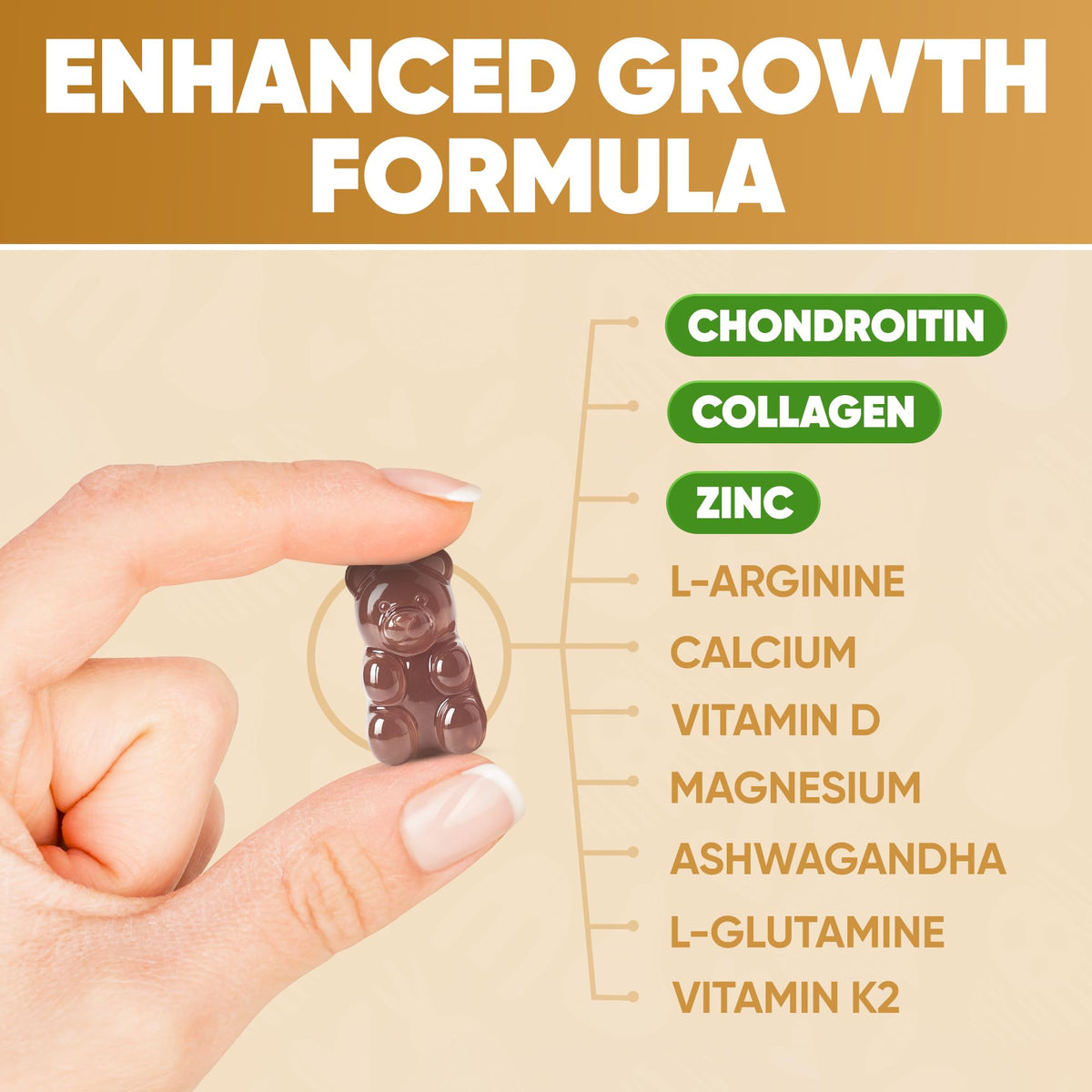 Height Growth Increase Vitamin Gummies, Calcium 100mg, Magnesium Glycinate 30mg, Zinc, Ashwagandha, Vitamin K2 D3 25mg Grow Tall Maximizer Supplement, Multivitamin for Kids, Teens Boy & Girl, Adults HighSpotBuy Supplements Australia