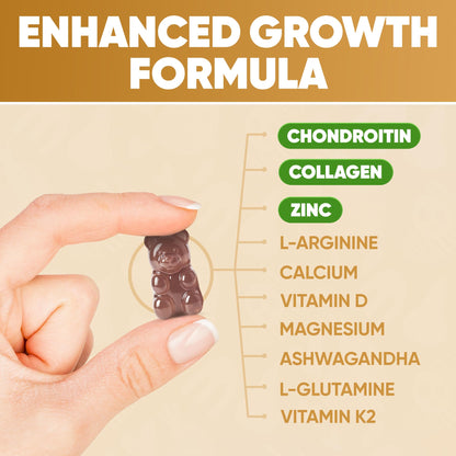 Height Growth Increase Vitamin Gummies, Calcium 100mg, Magnesium Glycinate 30mg, Zinc, Ashwagandha, Vitamin K2 D3 25mg Grow Tall Maximizer Supplement, Multivitamin for Kids, Teens Boy & Girl, Adults HighSpotBuy Supplements Australia