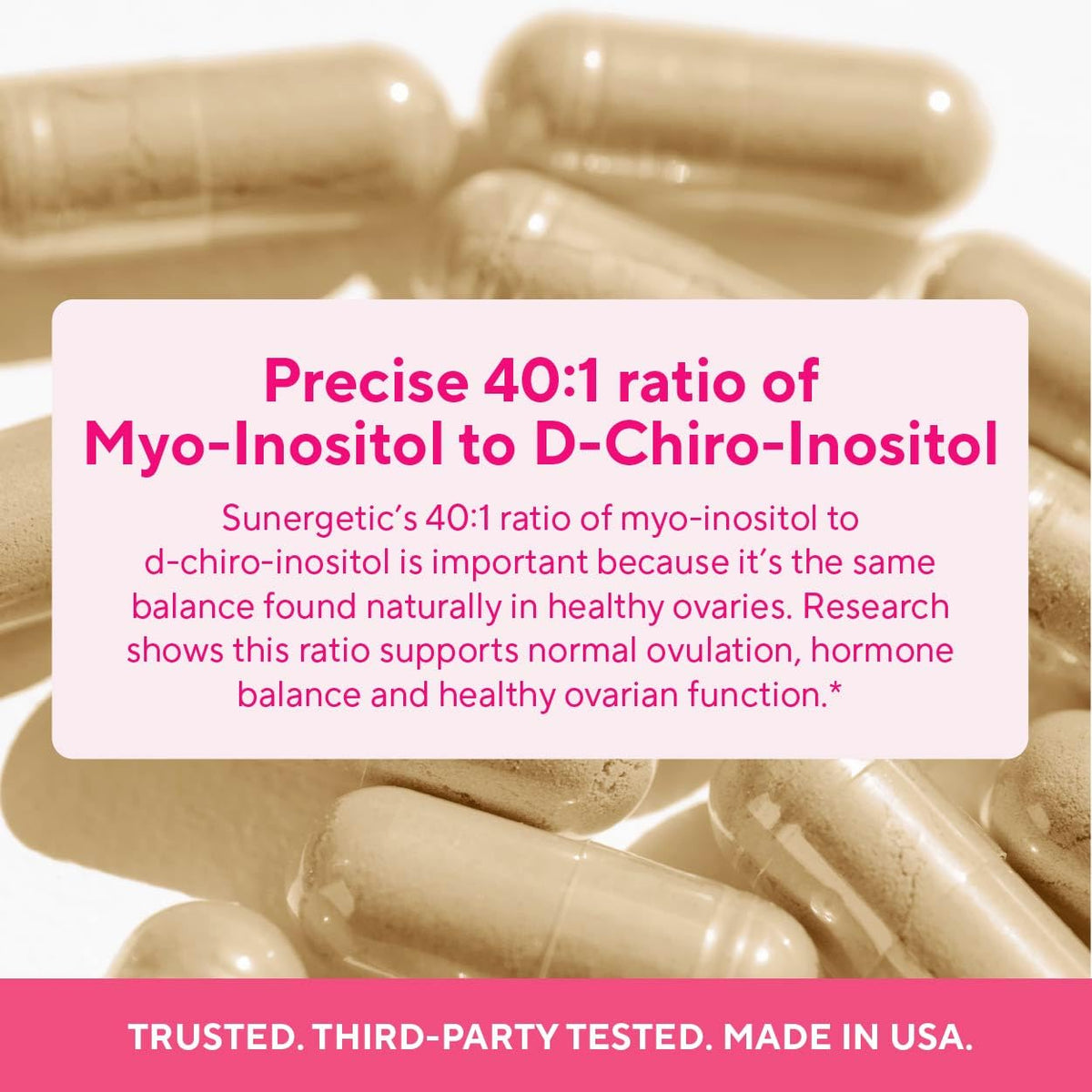 Premium Ovarian Health Support Supplement – Hormone Balance, Ovulation & Cycle Regularity - Myo-Inositol & D-Chiro Inositol Supplement for Women – 40:1 Inositol Ratio With Folate & DIM – 90 Capsules SunergeticBuy Supplements Australia