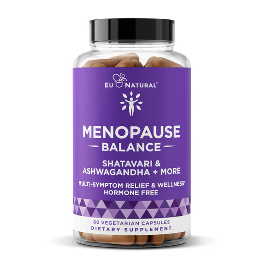 Premium Menopause Supplement for Women – Menopause Balance with Shatavari, Ashwagandha, L-Theanine & Holy Basil – Holistic Multi-Symptom Menopause Support & Hot Flash Relief – 60 Vegetarian Capsules Eu NaturalBuy Supplements Australia
