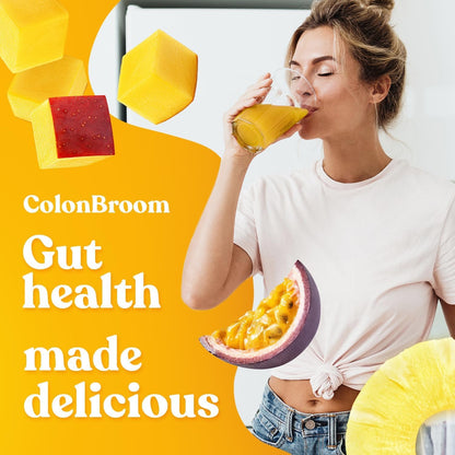 ColonBroom Psyllium Husk Powder with Stevia (Tropical Fruits) - Colon Cleanse for Bloating Relief & Gut Health - Colon Broom Fiber Powder Drink - Vegan Fiber Powder Stevia Supplement, 50 Servings ColonBroomBuy Supplements Australia