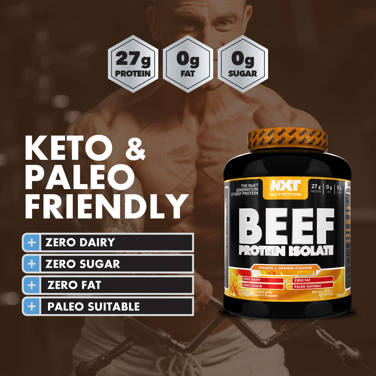 NXT Nutrition Beef Protein Isolate Powder - Protein Powder High in Natural Amino Acids NXT NutritionBuy Supplements Australia