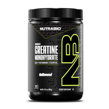 NutraBio Pure Micronized Creatine Monohydrate Powder Supplement, Unflavored, (300 g) - Supports Bulk Muscle Energy, Recovery, and Strength - HPLC Tested Creatine