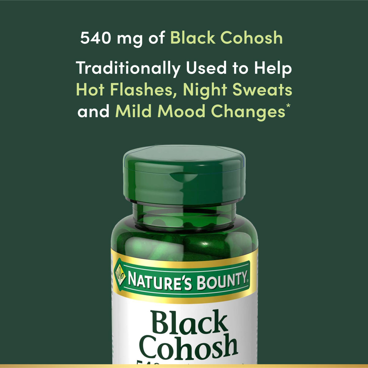 Nature's Bounty Black Cohosh Root Pills and Herbal Health Supplement, Natural Menopausal Support, 540 mg, 100 Capsules Nature's BountyBuy Supplements Australia