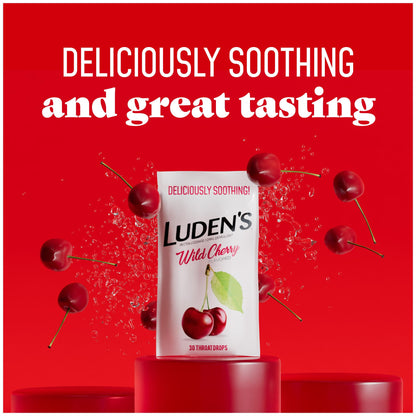 Luden's Sore Throat Relief Lozenges for Minor Everyday Irritation & Dry Mouth, Wild Cherry Flavored Drops, 30 Count Luden's buy supplements Au