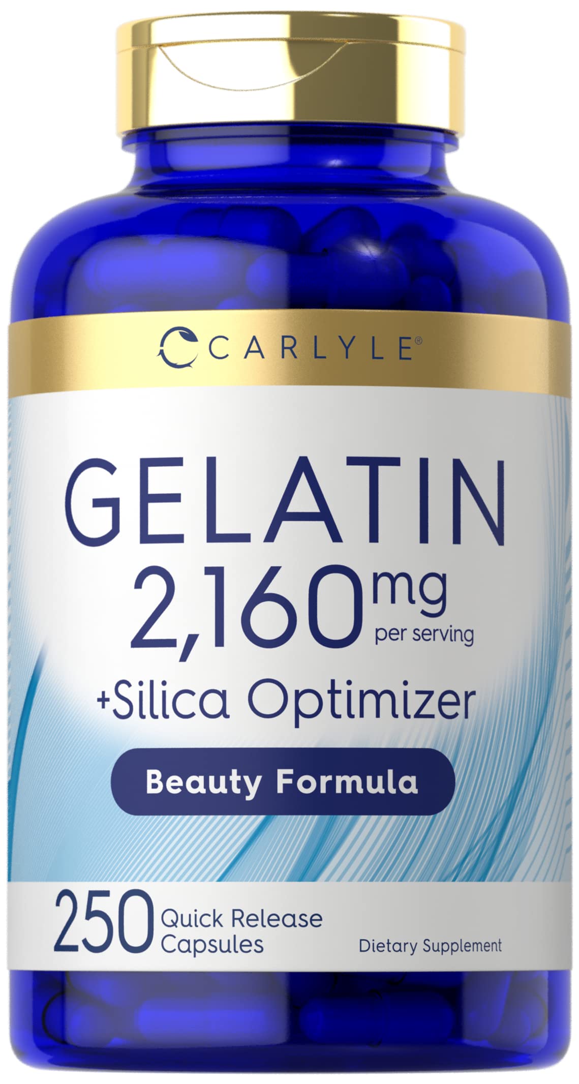 Carlyle Gelatin Capsules | 2160 mg | 250 Pills | with Silica Optimizer | Non-GMO, and Gluten Free Supplement Carlyle buy supplements Au