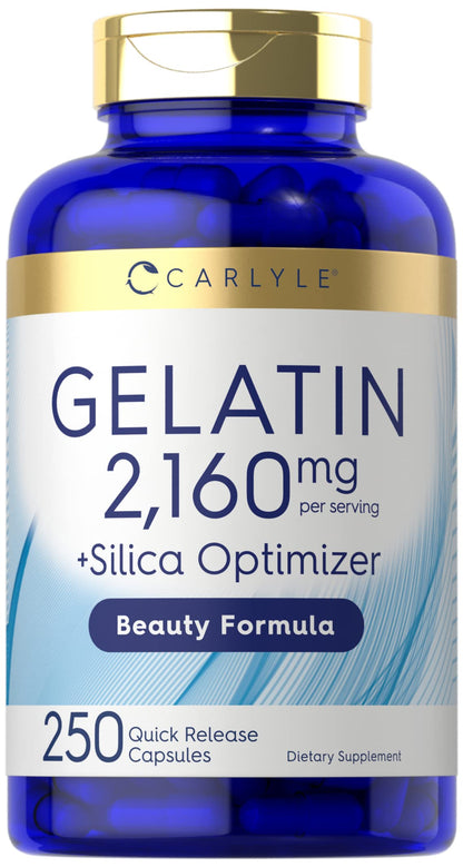 Carlyle Gelatin Capsules | 2160 mg | 250 Pills | with Silica Optimizer | Non-GMO, and Gluten Free Supplement Carlyle buy supplements Au