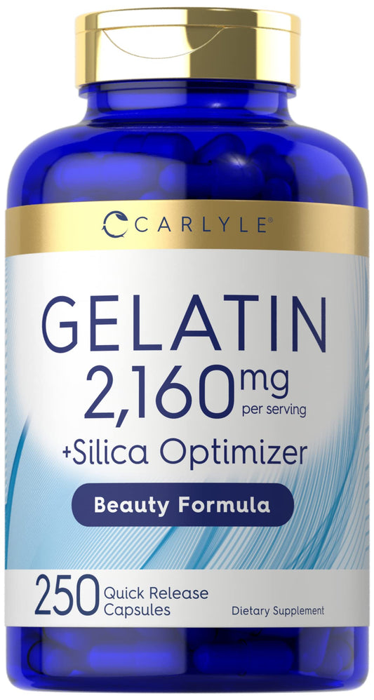 Carlyle Gelatin Capsules | 2160 mg | 250 Pills | with Silica Optimizer | Non-GMO, and Gluten Free Supplement Carlyle buy supplements Au