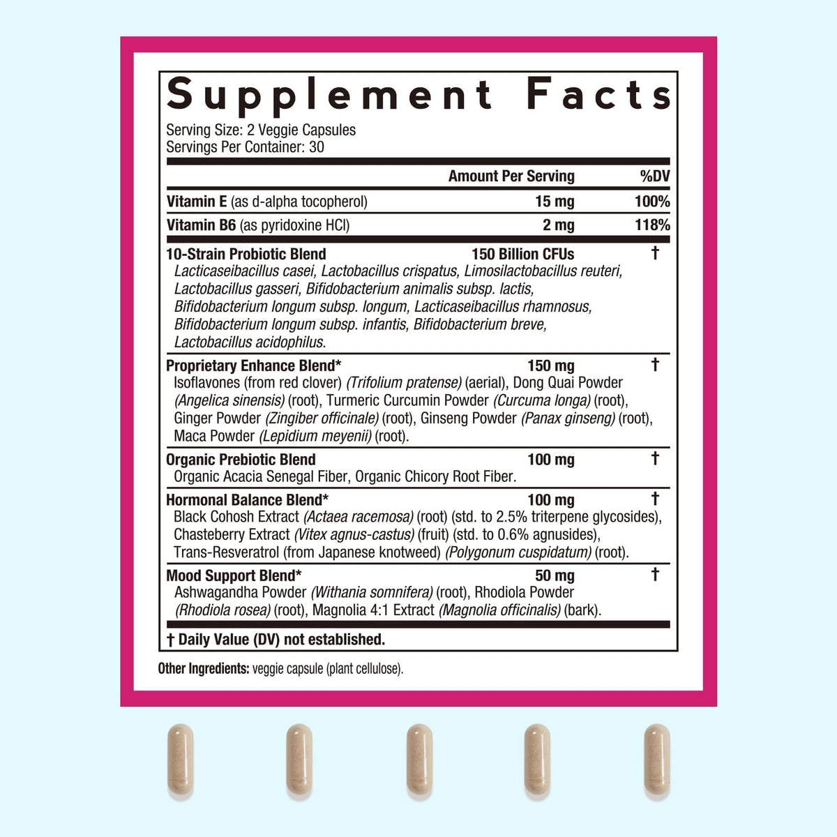 Doctor's Recipes Menopause Probiotic Supplements for Women, Black Cohosh for Menopause Hot Flashes, Probiotics with Ashwagandha, Dong Quai, Supports Energy, 60 Capsules Doctor's RecipesBuy Supplements Australia