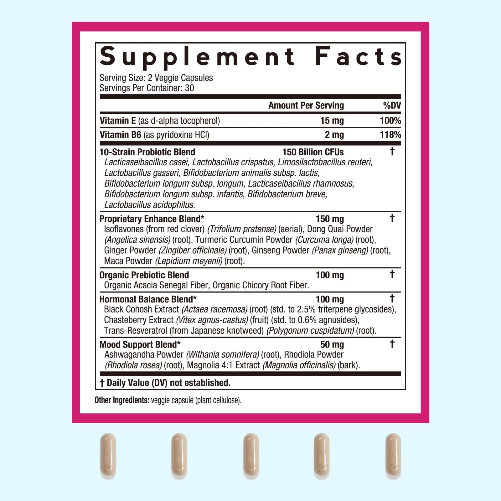 Doctor's Recipes Menopause Probiotic Supplements for Women, Black Cohosh for Menopause Hot Flashes, Probiotics with Ashwagandha, Dong Quai, Supports Energy, 60 Capsules Doctor's RecipesBuy Supplements Australia