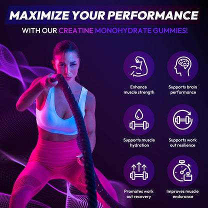 AEQNJV Creatine Gummies Monohydrate Complex for Men & Women, 9000MG Creatine Pre-Workout Supplement Enhance Muscle Strength Recovery Cognitive Health & Memory, 120 Gummies Sugar Free Vegan Non-GMO AEQNJVBuy Supplements Australia