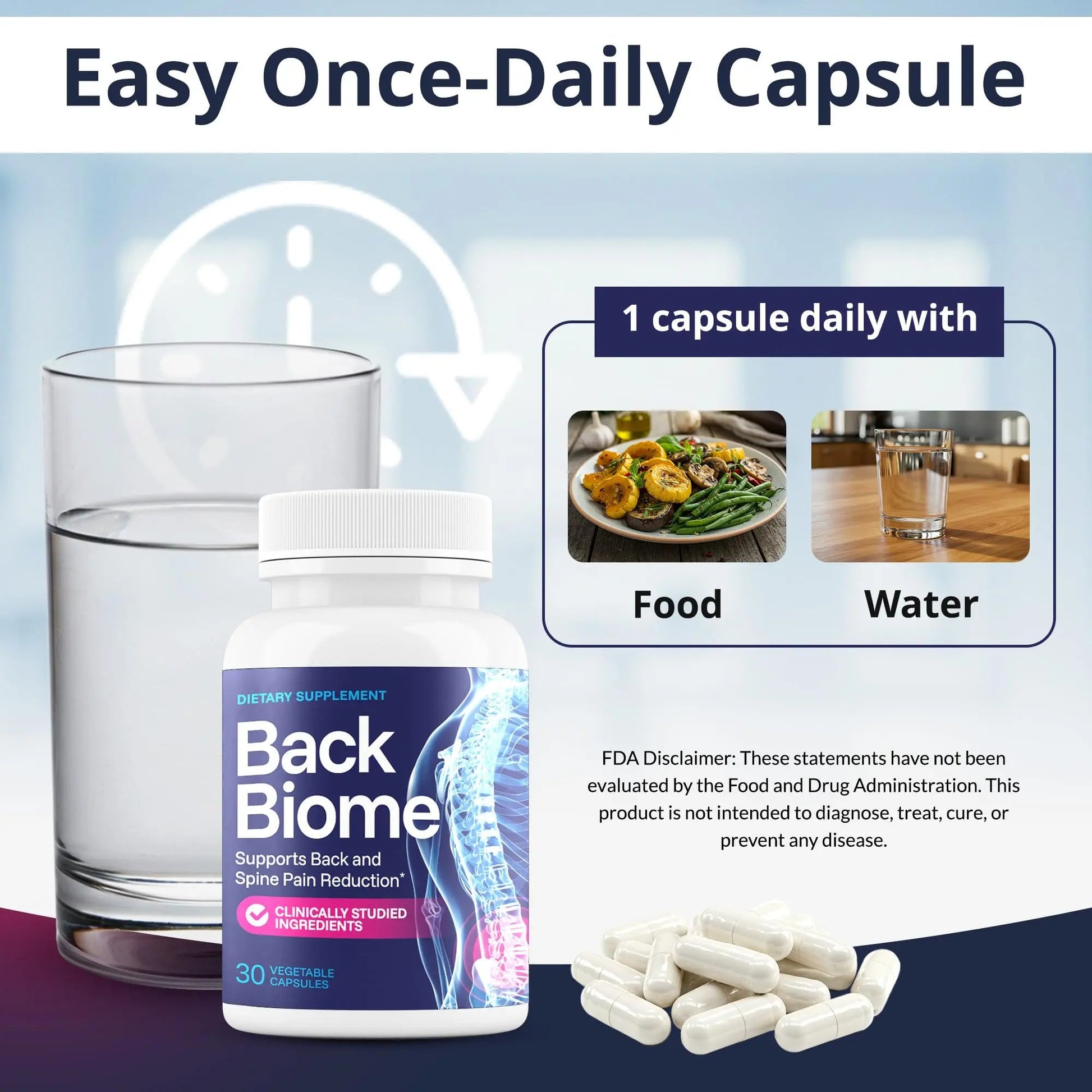 BackBiome – Advanced 7-Strain Probiotic Formula for Gut & Back Health – Supports Digestive Balance, Promotes Spinal Comfort – Non-GMO, Vegan, 30 Capsules BackBiomeBuy Supplements Australia